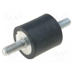 DVA.1-15-15-M4-10-40; Vibration damper; M4; Ø: 15mm; rubber; L: 15mm; Thread len: 10mm; ELESA+GANTER
