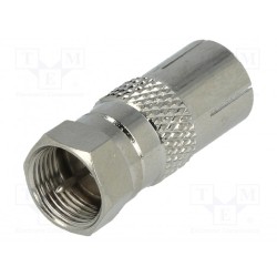 ; Adapter; F plug,coaxial 9.5mm socket; 
