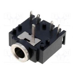 ; Socket; Jack 3,5mm; female; stereo; with on/off switch; THT; 