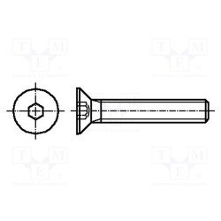 K3X4-ISO10642-A2; Screw; M3x4; DIN: 7991; Head: countersunk; imbus; HEX 2mm; KRAFTBERG