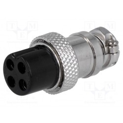 ; Plug; microphone; female; PIN: 4; for cable; straight; 