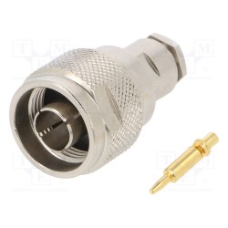 312-021-001 (N-50/2-H155/W13.01); Plug; N; male; straight; 50Ω; H155; clamp; for cable; teflon; UNICON