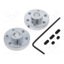 ALUMINUM MOUNTING HUB FOR 1/4? SHAFT M3; Bracket wheel; Shaft: smooth; Pcs: 2; Shaft dia: 6.35mm; Ø: 25.4mm; POLOLU