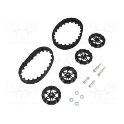 22T TRACK SET - BLACK; Tracks; black; Shaft: D spring; Pcs: 2; push-in,screw; Ø: 35mm; POLOLU
