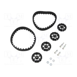 30T TRACK SET - BLACK; Tracks; black; Shaft: D spring; Pcs: 2; push-in,screw; Ø: 35mm; POLOLU