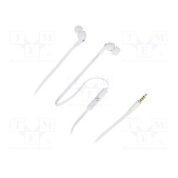 50801; Headphones with microphone; white; Jack 3,5mm; in-ear; 32Ω; 105dB; QOLTEC
