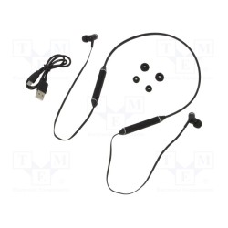 50816; Bluetooth headphones with microphone; black; USB,USB micro; QOLTEC