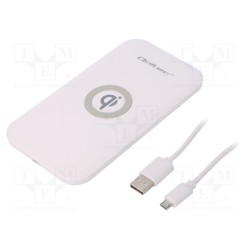 51842; Inductance charger; white; Standard: Qi,Quick Charge 3.0; 5÷9VDC; QOLTEC