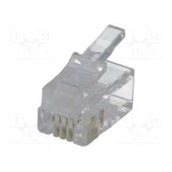 ; Plug; RJ9; PIN: 4; Layout: 4p4c; IDC,crimped; for cable; NINIGI
