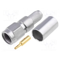 321-201-001 (SMA-50-R/2-H155/W1.01); Plug; SMA; reverse,female; straight; 50Ω; H155; crimped; for cable; UNICON