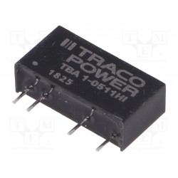 TBA 1-0511HI; Converter: DC/DC; 1W; Uin: 4.5÷5.5V; Uout: 5VDC; Iout: 200mA; SIP7; TRACO POWER