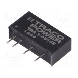 TBA 1-0513E; Converter: DC/DC; 1W; Uin: 4.5÷5.5V; Uout: 15VDC; Iout: 66mA; SIP7; TRACO POWER