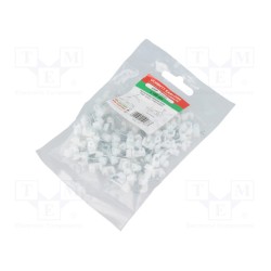 220101; Holder; white; Application: for flat cable; 100pcs; with a nail; AKS ZIELONKA