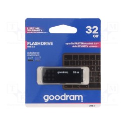 UME3-0320K0R11; Pendrive; USB 3.0; 32GB; Read: 60MB/s; Write: 20MB/s; Colour: black; GOODRAM
