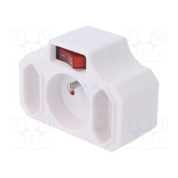 R-12WS-B BIAŁY; Connector: AC supply; splitter; 2P+PE; 230VAC; white; PLASTROL