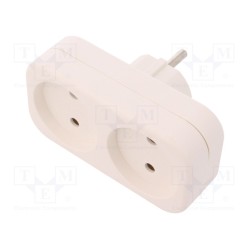 R-260 BIAŁY; Connector: AC supply; splitter; 2P; 230VAC; 16A; Type: round; white; PLASTROL