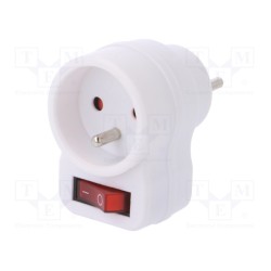 R-1WS BIAŁY; Connector: AC supply; splitter; 2P+PE; 250VAC; 10A; white; PLASTROL
