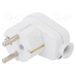 WT-16U BIAŁY; Connector: AC supply; male; plug; 2P+PE; 250VAC; 16A; white; PIN: 3; PLASTROL