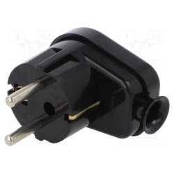 WT-16U CZARNY; Connector: AC supply; male; plug; 2P+PE; 250VAC; 16A; black; PIN: 3; PLASTROL