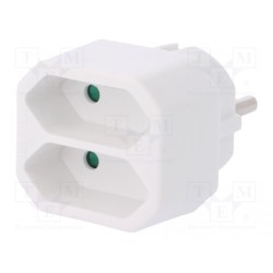 R-2 BIAŁY; Connector: AC supply; splitter; 2P; Type: round,flat; white; PLASTROL