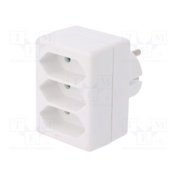 R-3 BIAŁY; Connector: AC supply; splitter; 2P; Type: round,flat; white; PLASTROL