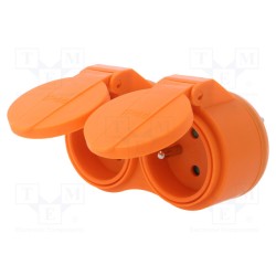 R-270P IP44 POMARAŃCZOWY; Connector: AC supply; splitter; 2P+PE; 250VAC; 16A; orange; IP44; PLASTROL