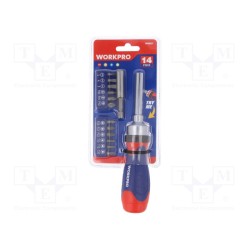 W000837; Kit: screwdrivers; Pcs: 13; Phillips,Pozidriv®,Torx®,slot; Workpro