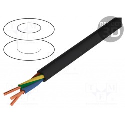 13038009; Wire; YKY; round; solid; Cu; 3G2,5mm2; PVC; black; 0.6/1kV; 100m; NKT
