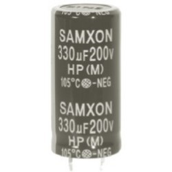 HP 100U/450V; Capacitor: electrolytic; SNAP-IN; 100uF; 450VDC; Ø22x30mm; ±20%; SAMXON