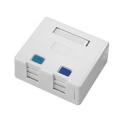 CA5RV2.K.BOX; CAT5 rozete virsapm. 2xRJ45 UTP neekranēta keystone 2x (tikai korpuss)