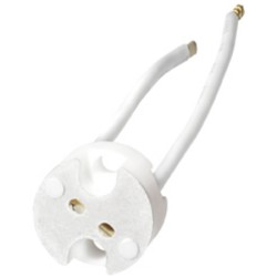 CS.G4/GX53; Keramiska ligzda G4/GX5.3 halogenlampām 10cm izvadi 230V 75W