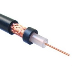 RG5990.CU.500BK; RG59 0.58Cu 80%Cu koaks. kab. Melns 75Om
