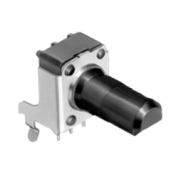 RK09K1110A2S; Pot 1x log. (A) 10K hor. 15x6mm D.ass 280°