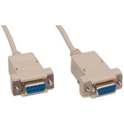 C-9GGNM/1.8; Cable; D-Sub 9pin socket,both sides; 2m; null-modem,snapped-in; BQ CABLE
