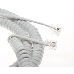 VSSM42/.7.SPIR.WH; Vads telefona kl. Spirālvads, 7.0m, Balts