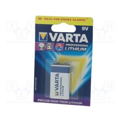 ; Battery: lithium; 9V; 6F22; Batt.no: 1; 17.5x26.5x49.2mm; 1200mAh; VARTA