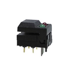 SLED12/2LED; Slēdzis Digitast spiedpoga ar 2 LED tastatūras slēdzis 12.3mm platums