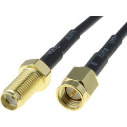 ; Cable; 50Ω; 1m; SMA socket,SMA plug; black; BQ CABLE