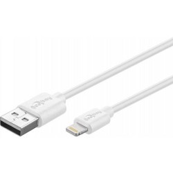 40909; Cable; USB 2.0; USB A plug,Apple Lightning plug; 3m; white; Goobay