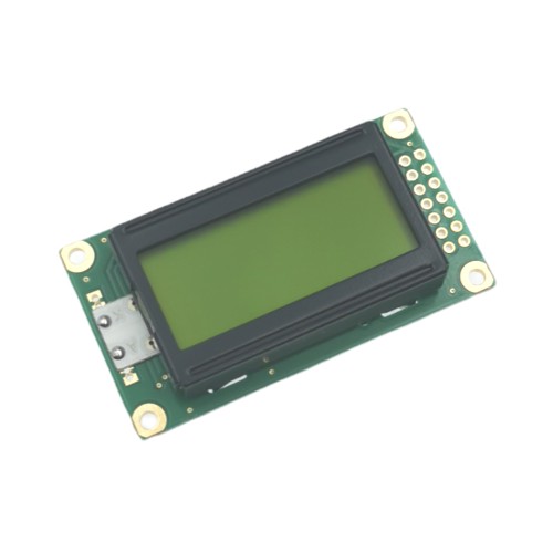 RC0802A-YHY-ESX; LCD 8x2 LED dzeltena 58x32x13.5