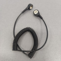 WIRE BOTTONE 15-4; Coiled ground cord with press stud; ESD; 1MΩ; 1.5m; ELME