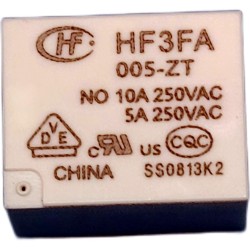 HF3FA/005-ZT; Relay: electromagnetic; SPDT; Ucoil: 5VDC; 10A/277VAC; 10A/28VDC; HONGFA RELAY