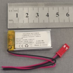 ACCU-LP852040/CL; Re-battery: Li-Po; 3.7V; 620mAh; cables; 8.5x20x40mm; CELLEVIA BATTERIES
