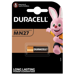 ; Battery: alkaline; 12V; 27A,8LR50,A27,MN27; Batt.no: 1; Ø8x28mm; DURACELL